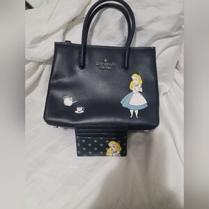 Kate Spade Alice in Wonderland purse w/ Card Holder